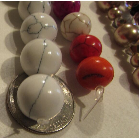 Beads jewelry making craft multi-colored veined beads new - Picture 5 of 7